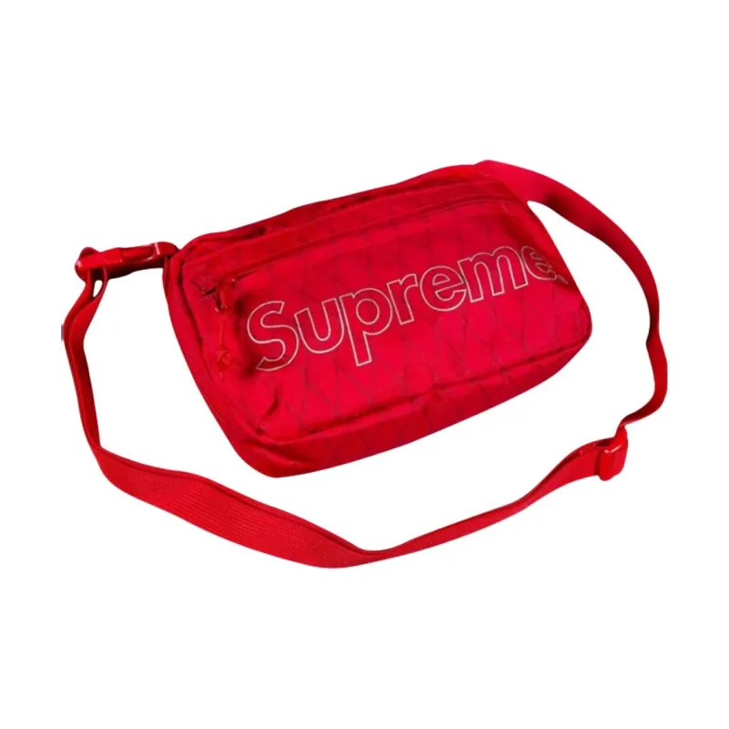 Supreme Nylon Fabric Shoulder Bag, Crossbody Bag Unisex Red-2