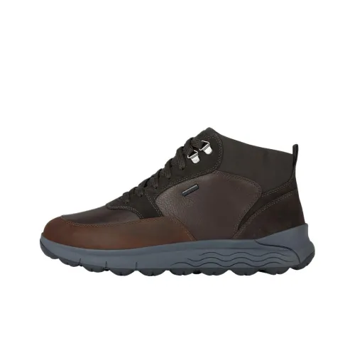 GEOX Spherica 4x4 Ab Anti-Slip Wear-Resistant Mid-Top Casual Shoes Men's Dark Brown