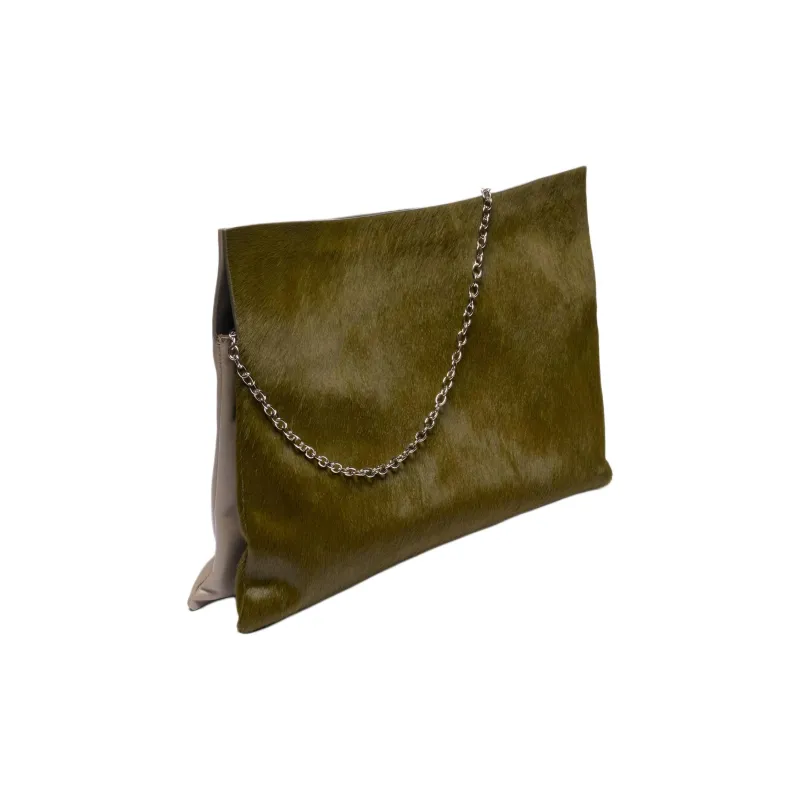 ZARA Leather Envelope Bag Portable Clutch Women's Multicolor-1