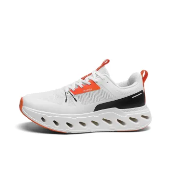 HELZKOR Low Top Running Shoes Men's Soft White/Orange