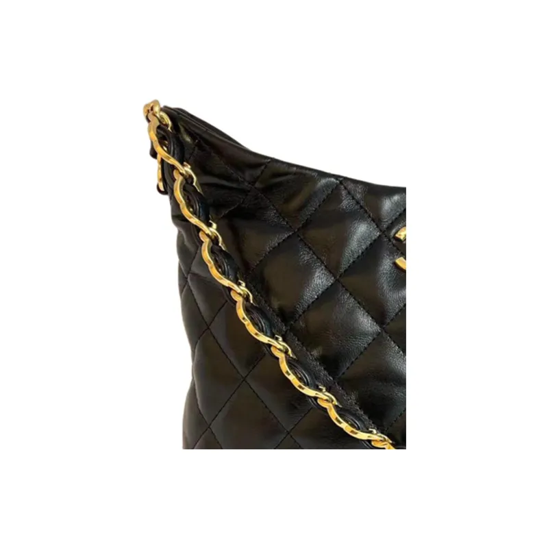 CHANEL 22K Autumn And Winter Sheepskin Hobo Bag, Shoulder Bag, Handbag Tubas Women's Black-2