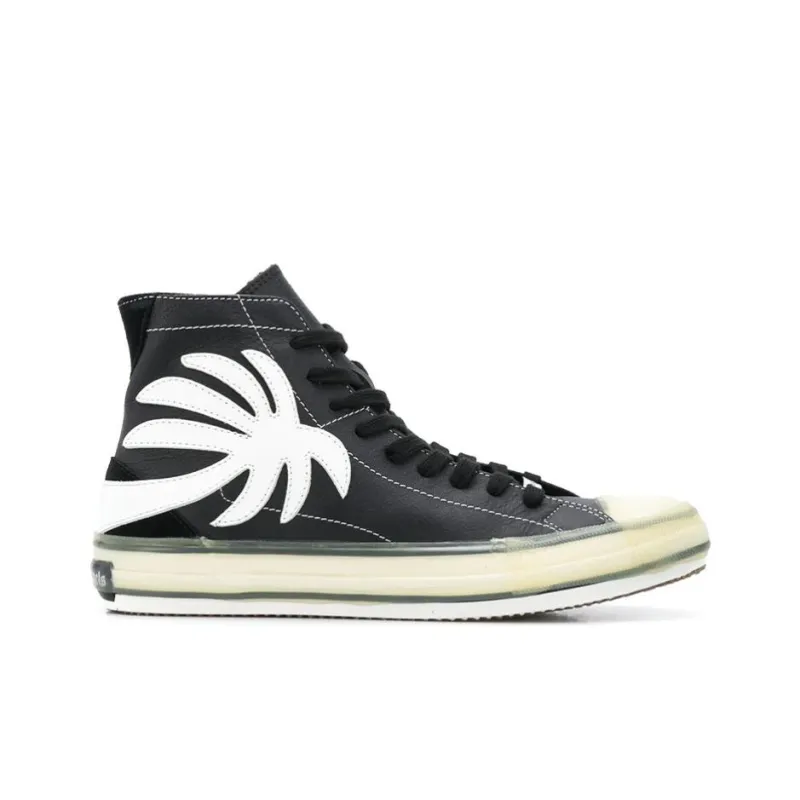PALM ANGELS High Top Skateboard Shoes Men's Black-1