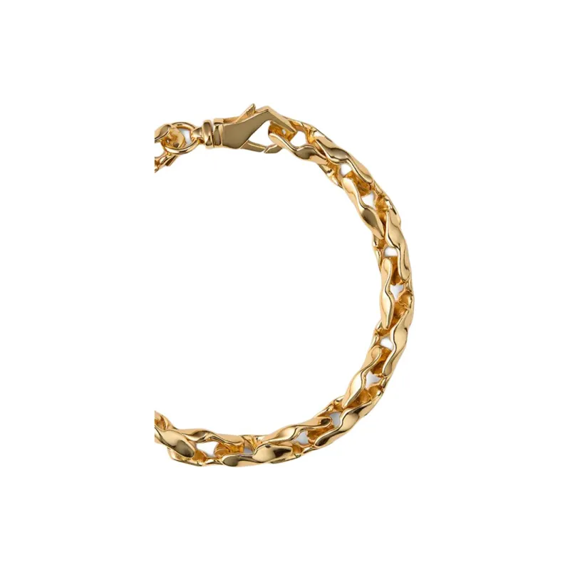 EMANUELE BICOCCHI Gold-plated Hammered Chain Bracelet-1
