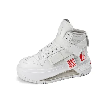 NAUTICA Anti Slip And Wear Resistant Height Increasing High Top Skateboard Shoes Women's White