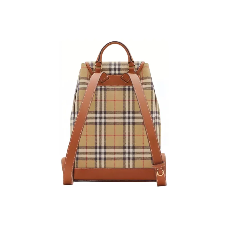 Burberry Bonded Polyurethane Backpack Women's Archive Beige & Sandalwood Brown-2