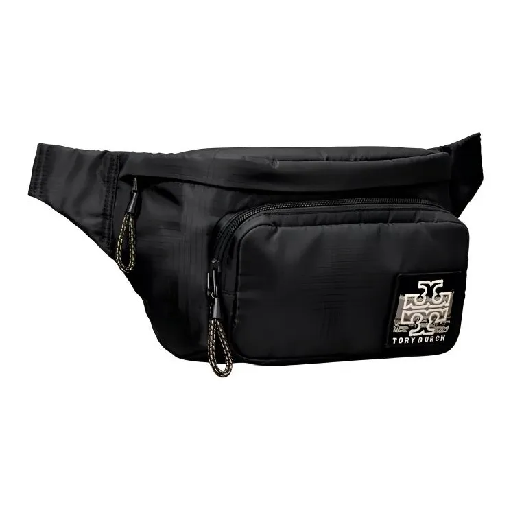 TORY BURCH Polyester Sling Bag, One Shoulder, Crossbody, Fanny Pack Unisex Black-1