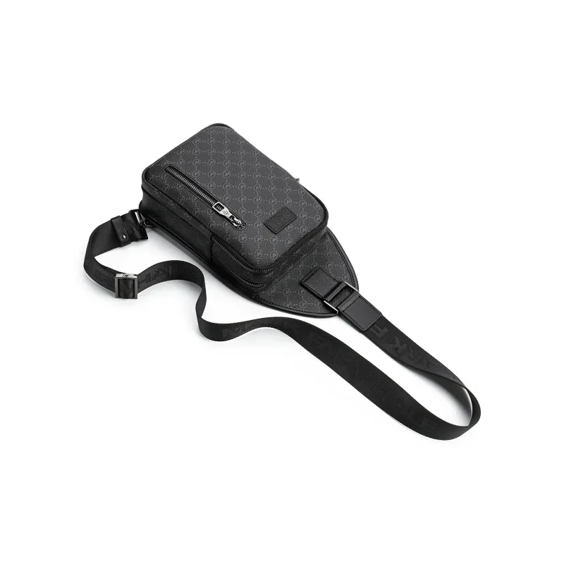 FAIRWHALE Artificial Leather Sling Bag Regular Men's Black-4