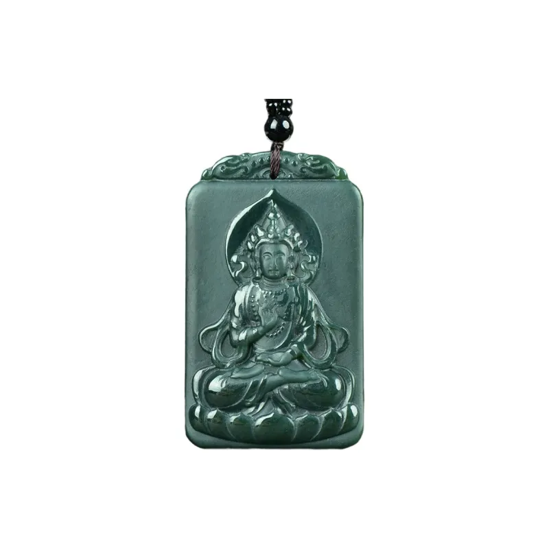 HUWEI Hetian Jade Necklace With Jade Pendant And Jade Pendant Green Jade Unisex-0