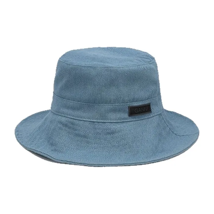 GANNI Logo patch Denim Hat-1