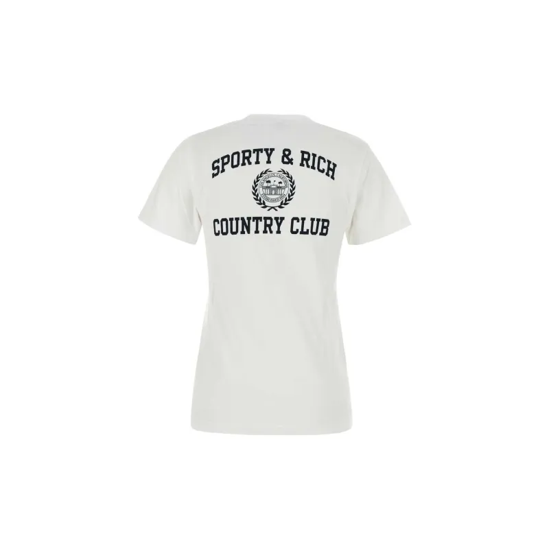 SPORTY & RICH Varsity Crest Crewneck T Shirt-1