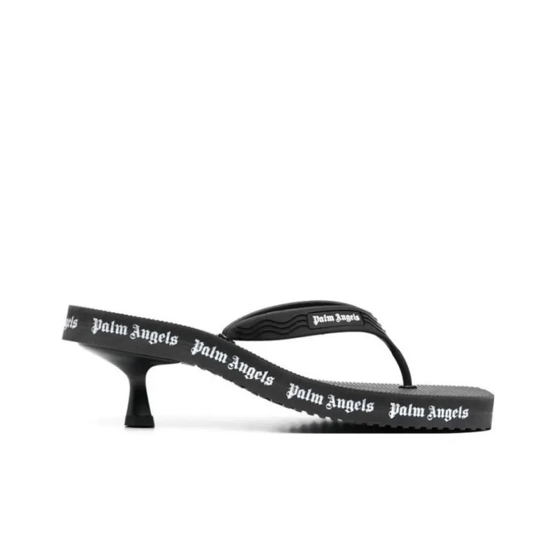 PALM ANGELS Logo print Heeled Flip Flops-4