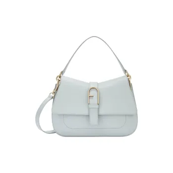 Furla Calfskin Shoulder Bag, Crossbody Bag, Handbag Medium Size Women's Sky Blue