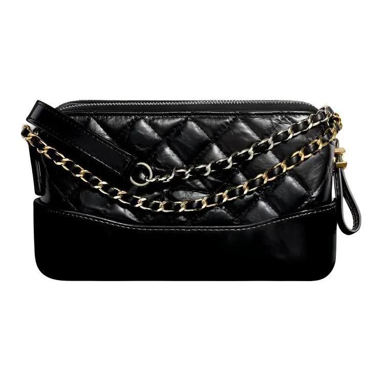 CHANEL Gabrielle Calfskin Shoulder Bag, Crossbody Bag Mini Women's Black/Silver/Ru Silver-1