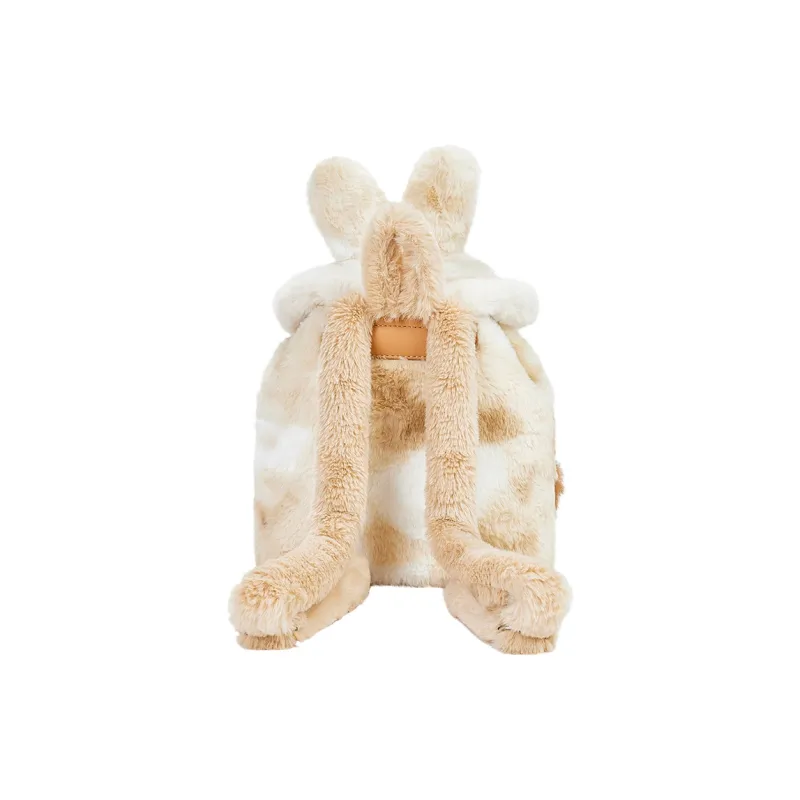 Miffy Faux Fur Backpack Small Size Women's Multicolor/Khaki-11