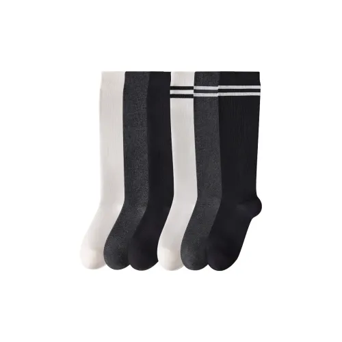 Temooues Knee High Socks Women's Combo Set