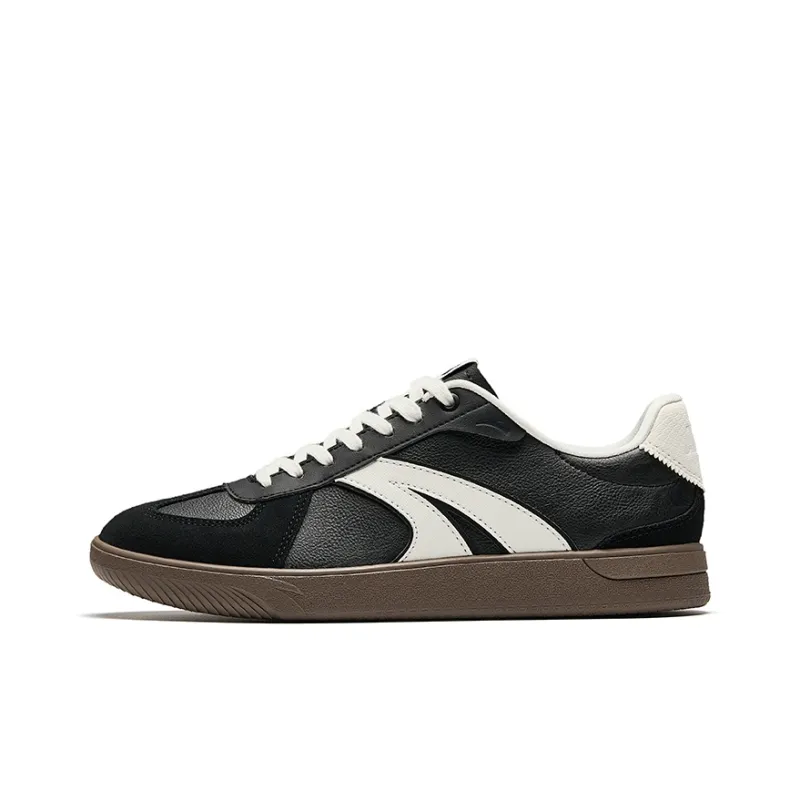 Anta German Army Trainers Wear resistant And Lightweight Low Top Skateboard Shoes Men's Black White-0