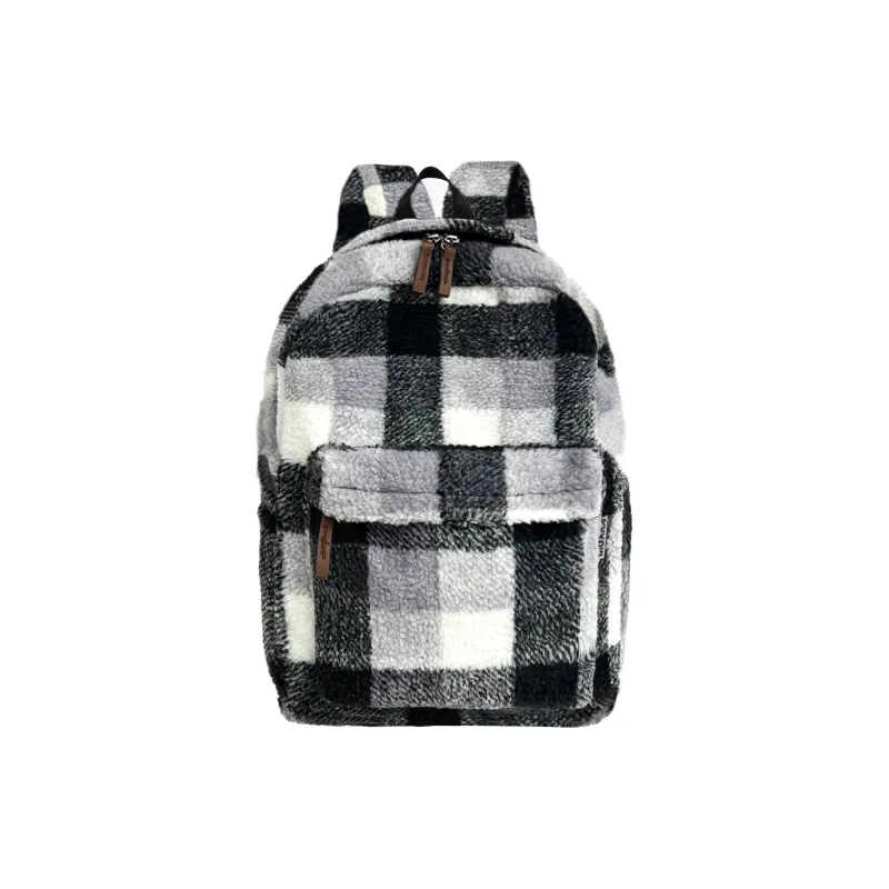 UNITE STAR Sherpa High End Christmas Atmosphere Backpack Unisex Orange Red Plaid Multicolor-19