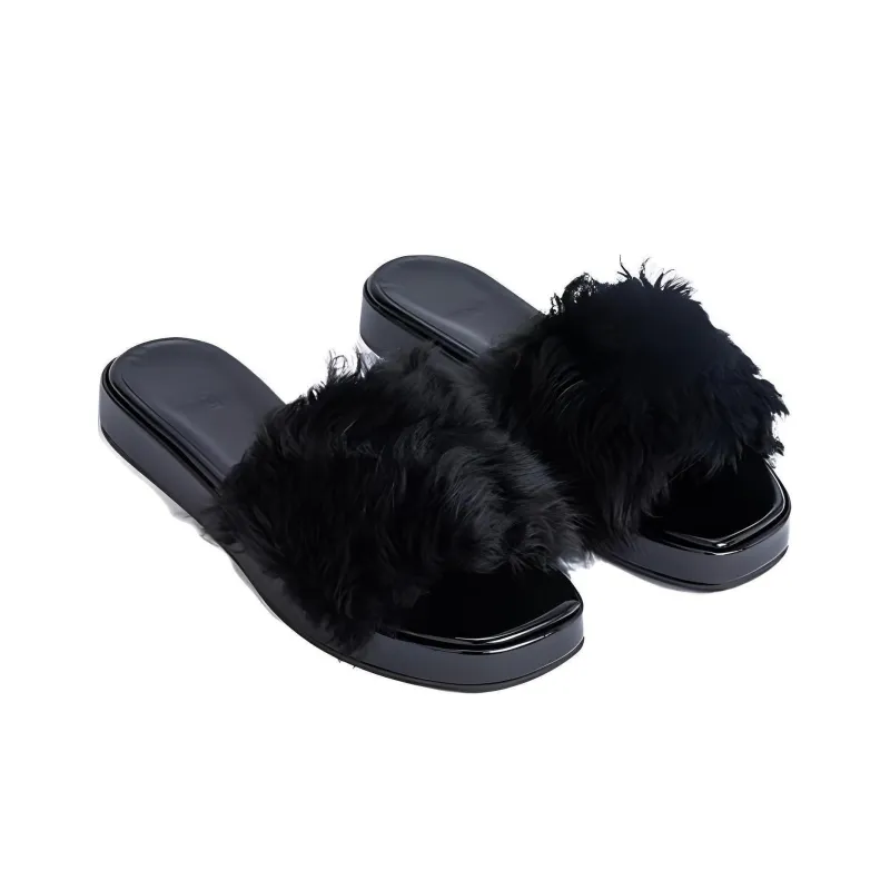 By Far Shana Abrasion Resistant Slide Slippers Women's Black-3