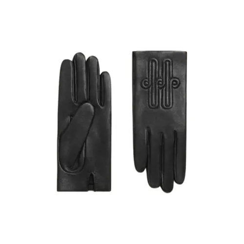 HERMES Lambskin Cashmere Other Gloves Women's Black