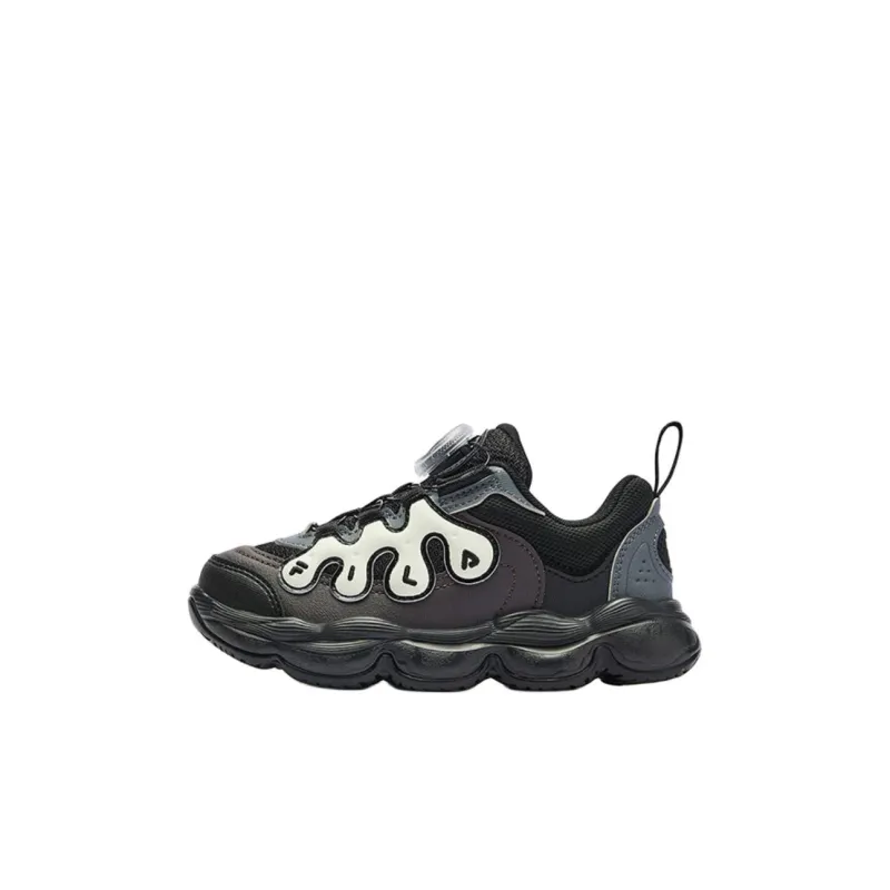 FILA KIDS BOA Anti Slip Wear Resistant Low Top Children's Basketball Shoes Black Purple Children Aged 3 7 Years Old-0