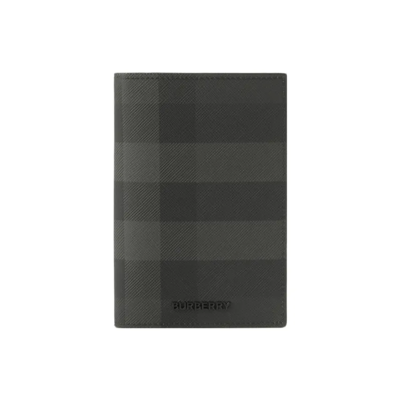 Burberry Artificial Leather Passport Holder Men's Charcoal Gray-0