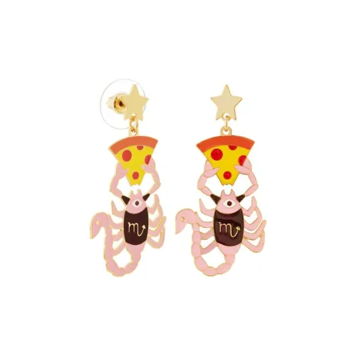 LES NEREIDES Gold Plated Stud Earrings Women's Pink