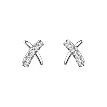 ROGA 925 Silver Needles Stud Earrings Women's