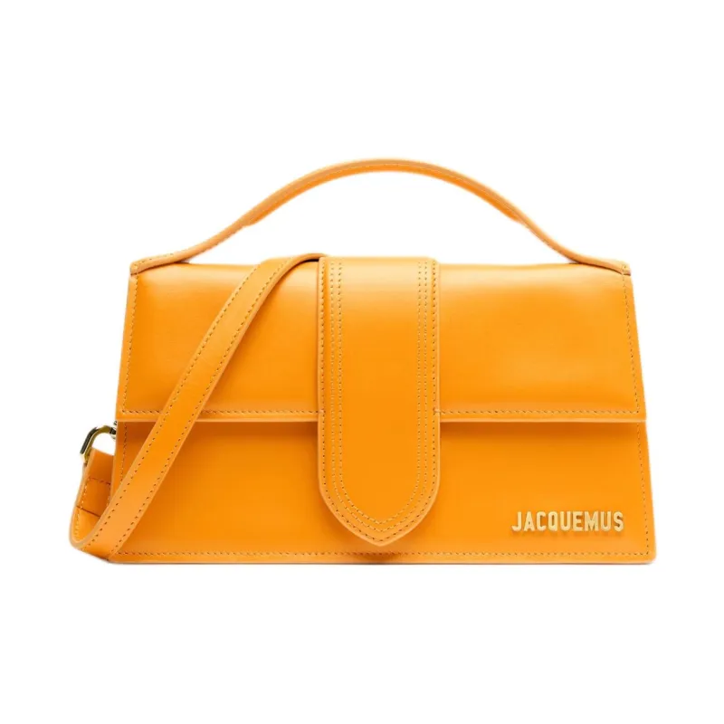 Jacquemus Les Cow Leather Shoulder Bag Crossbody Bag Handbag Large Size Women's Dark Orange-0