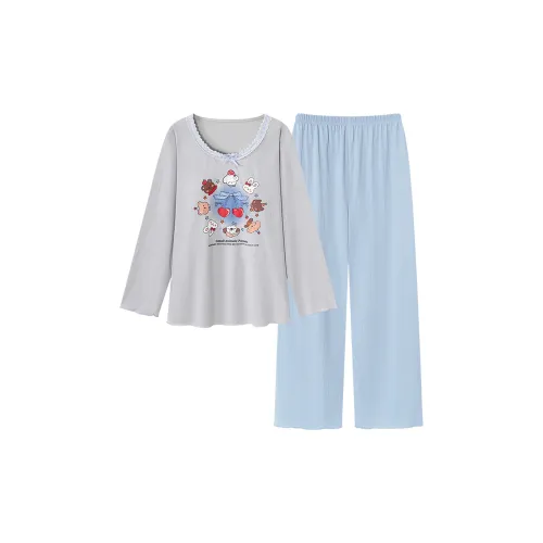 Follow The United States Pajama Set Women's Light Blue