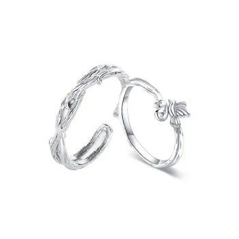 Onakiiko S999 Fine Silver Ring Gift Box Set 1 Pair Unisex