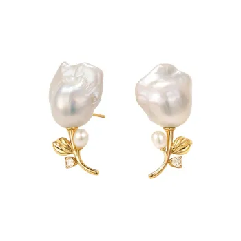 Amber Lollipop Pearl Earrings Women's