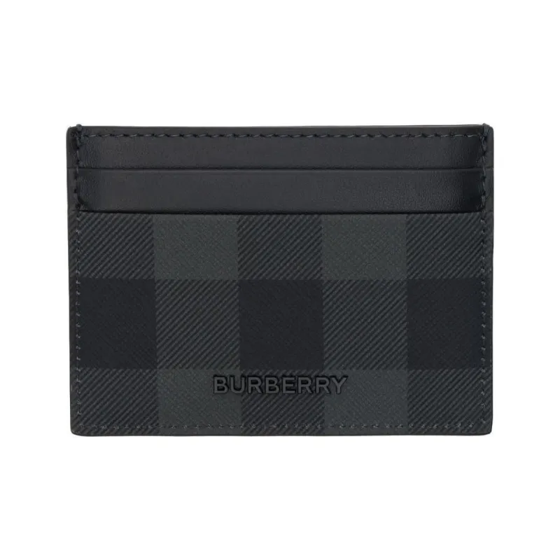 Burberry Cotton Wallet, Card Holder Men's Black Gray-2