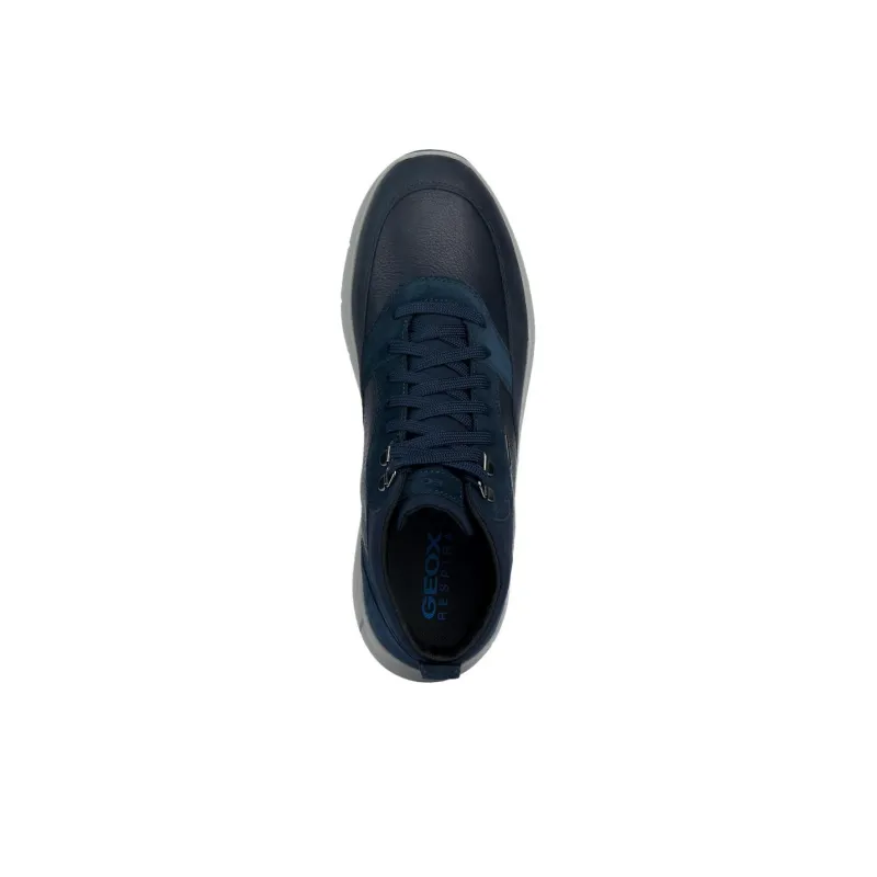 GEOX Spherica 4x4 Ab Anti-Slip Wear-Resistant Mid-Top Casual Shoes Men's Marine Blue-4