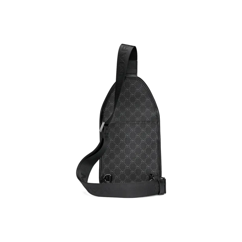 FAIRWHALE Artificial Leather Sling Bag Regular Men's Black-2