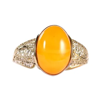 S&A S925 Silver With Amber Beeswax Inlay Jade Bangles Women's