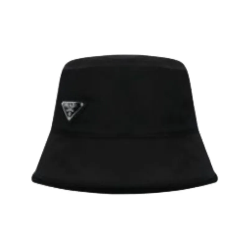 PRADA Recycled Nylon Wool Fur Bucket Hats Women's Black-1