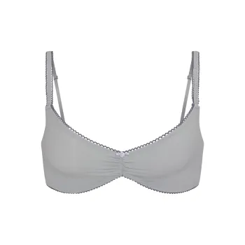 SKIMS FW24 FITS EVERYBODY PICOT TRIM SKIMPY SCOOP BRALETTE Bra Women's 1 Pack PACIFIC/Pacific Blue