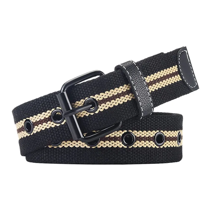 Yalu Canvas Leather Belts Unisex Width  3.8cm-0