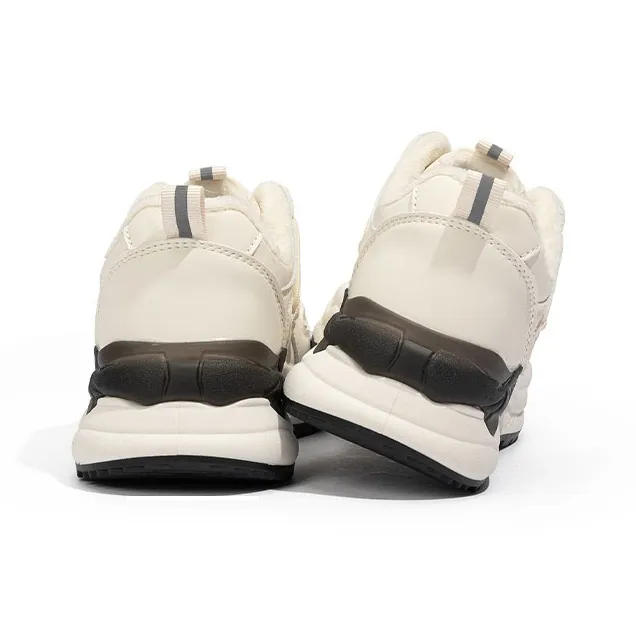 BABAYA KIDS Anti Slip And Wear Resistant Warm Low Top Casual Shoes Women's White-4