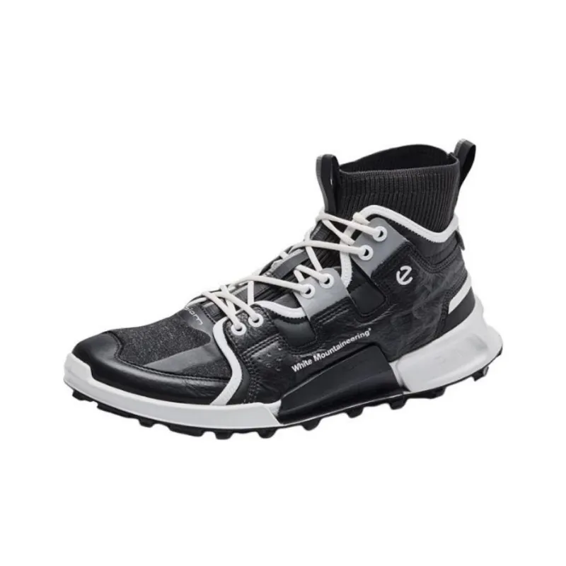 White Mountaineering x Ecco Slip Resistant Cushioning Abrasion Resistant High Top Hiking Shoes Men's Black-0