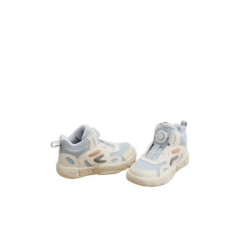 FILA KIDS Slip Resistant Anti Kick Mid Top Kids Lifestyle Shoes White Children Aged 3 7 Years Old-1