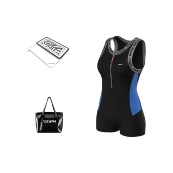 TOSWIM Swim Set Vacation Three Piece Set Women's Gray Blue Letter