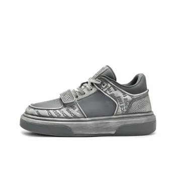 AOKANG Dunk Series Skateboard Shoes Men Low Top Dark Gray, White Gray