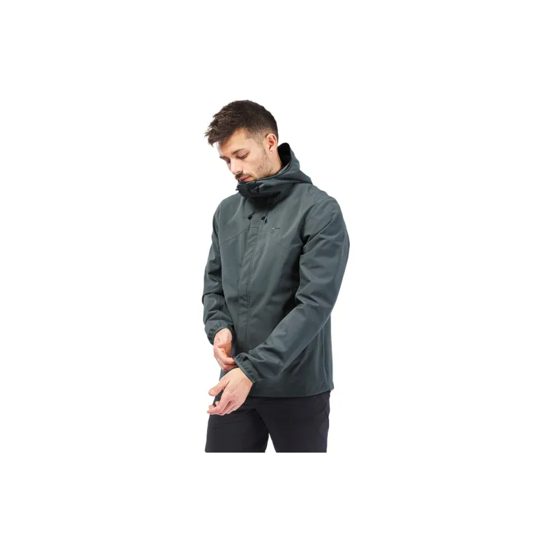 DECATHLON Water-Resistant Windbreaker Jacket Men's Dark Gray Green-4