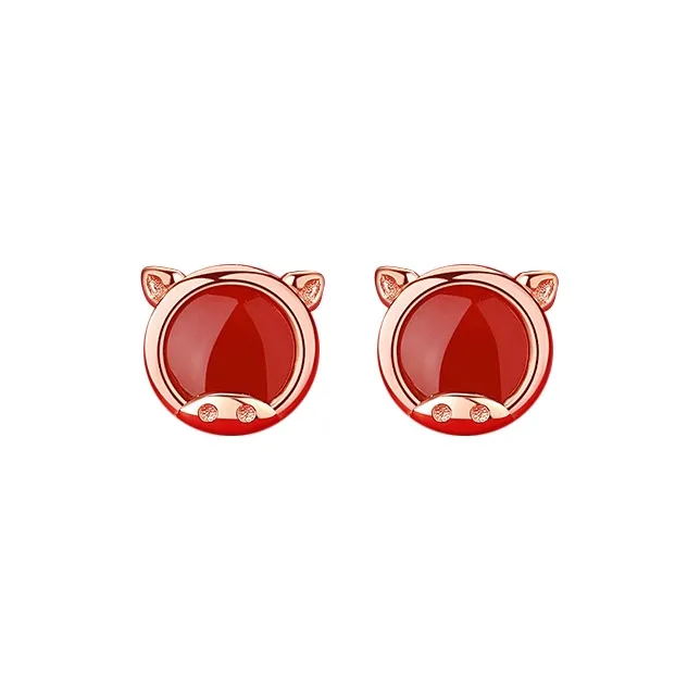 KING TAI FOOK Agate Stud Earrings Women's-19