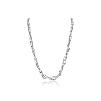FOREVER MELODY Titanium Steel Necklaces Men's Silver