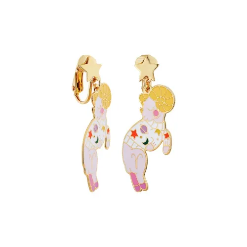 LES NEREIDES Brass Clip On Earrings Women's White