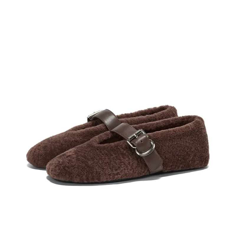 GG-CC French Fleece-Lined Socks Casual Single Shoes 1.5cm Women's-1