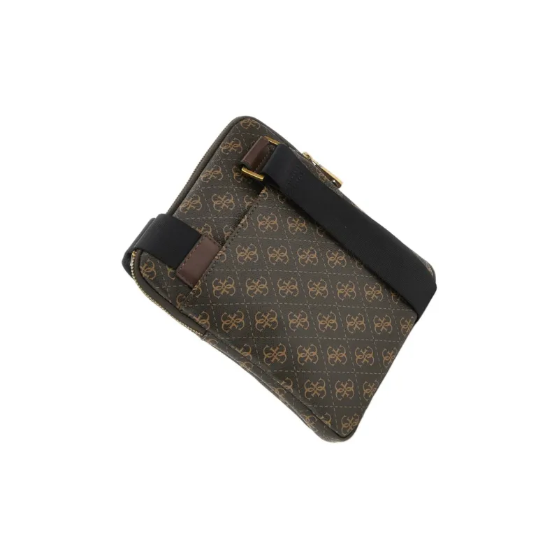 GUESS Recycled Polyurethane Shoulder Bag, Crossbody Bag Mini Men's Brown Multicolor-2
