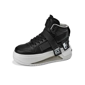 NAUTICA Anti Slip And Wear Resistant Height Increasing High Top Skateboard Shoes Women's Black